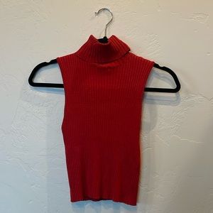 ⭐️3/$15⭐️ Forever 21 Orange-Red Sleeveless Turtleneck, Women's Size Medium